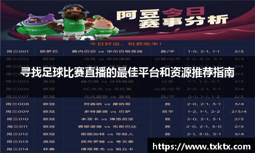 寻找足球比赛直播的最佳平台和资源推荐指南